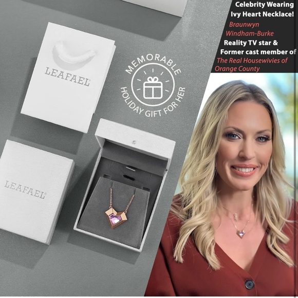 Rose Gold Pink Crystal Heart Pendant Necklace - October Birthstone - Picture 5 of 6